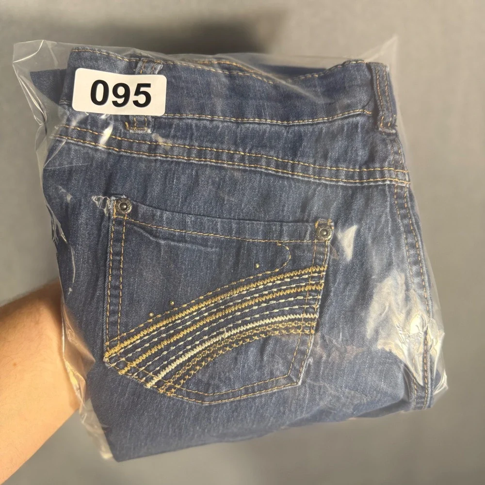 Mudd Jeans Girls 16 Blue 6BM31217 Slim Leg Stretch Denim Embroidered Pockets see